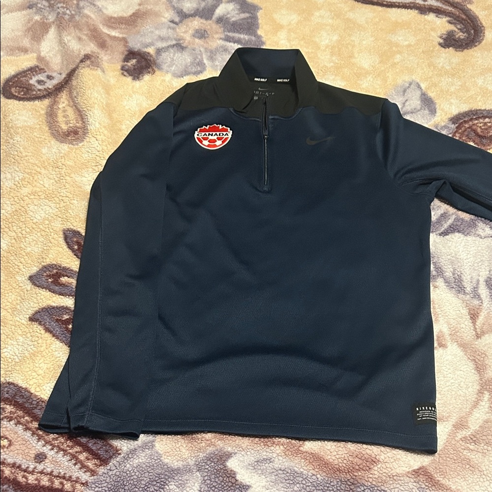 Nike Black and Blue Dri-Fit Jacket with Canada Patch